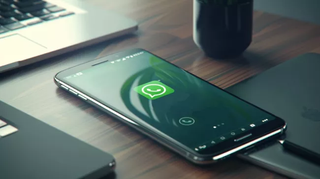 Logo WhatsApp na obrazovce mobilu