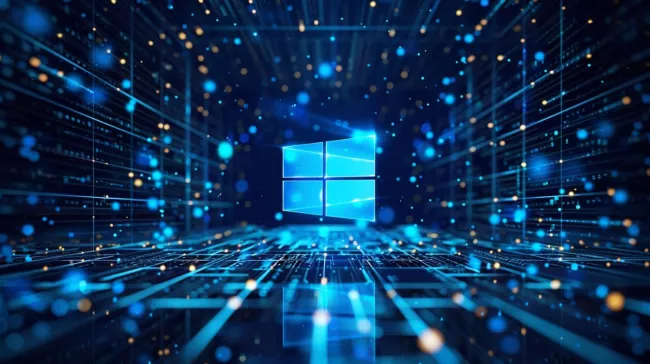 Logo Windows 10 v proudu dat