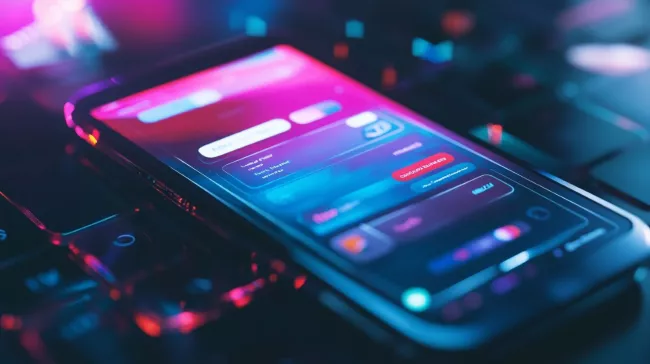 Internetový prohlížeč na displeji mobilu