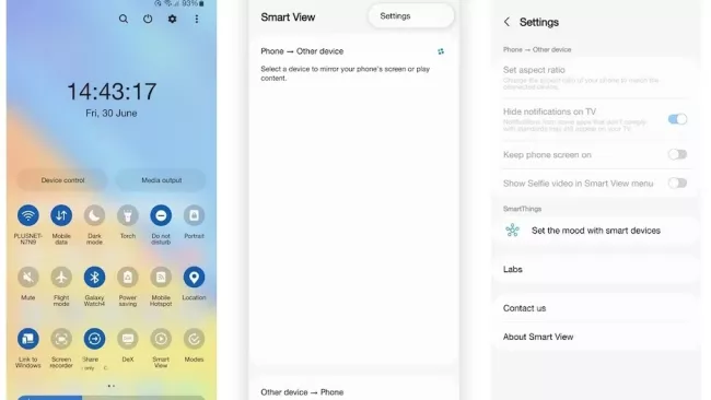 Funkce Galaxy Smart View