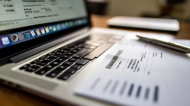 Laptop a vyplňování formuláře