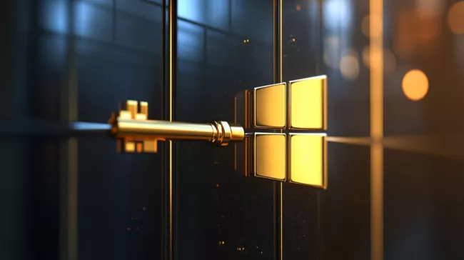 Zlatý klíč odemyká logo Windows