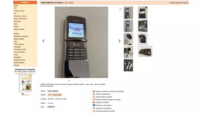 Nokia 8800 Sirocco na Bazoši