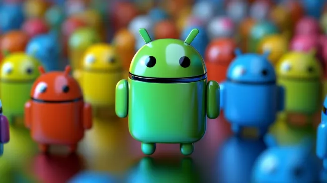 Zástup figurek Androidu