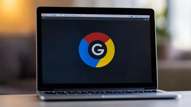 Logo Chrome na displeji laptopu