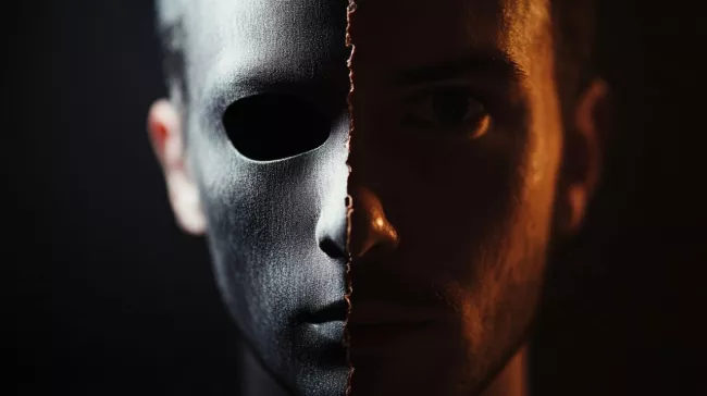 Mužská tvář zčásti zamaskovaná