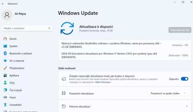Služba Windows Update ve Windows 11
