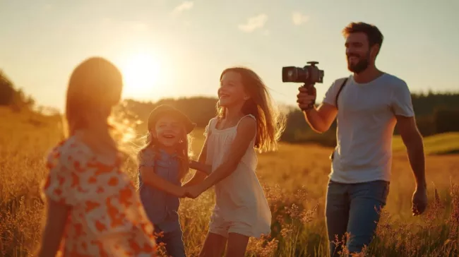 Šťastná rodina na výletě