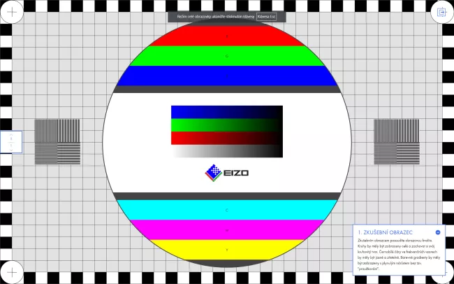 Testovací obrazec pro monitor