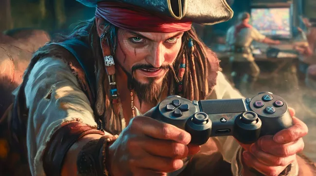 Pirát stahuje nelegální kopie her