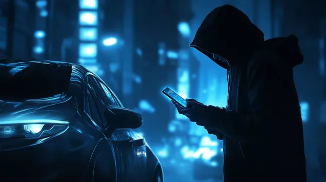Hacker se snaží dostat do vozu pomocí mobilu