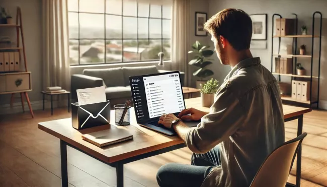 Uživatel pracuje s programem pro elektronickou poštu