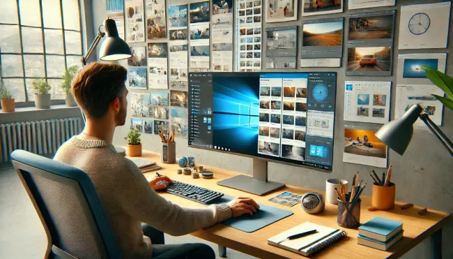 Uživatel pracuje se snímky