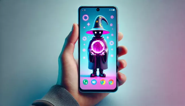 Kouzelník na displeji mobilu