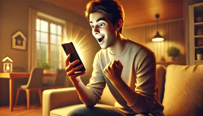 Uživatel je nadšený ze svého mobilu