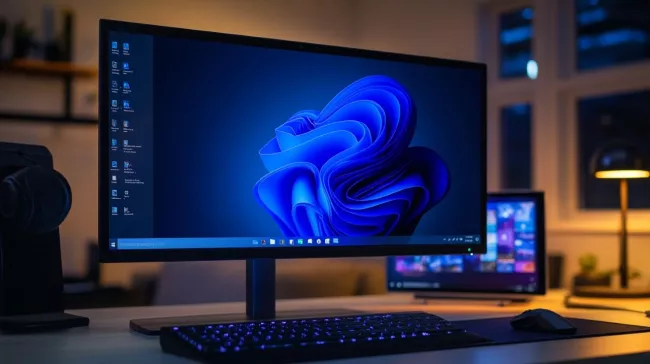 Logo Windows 11 na PC monitoru