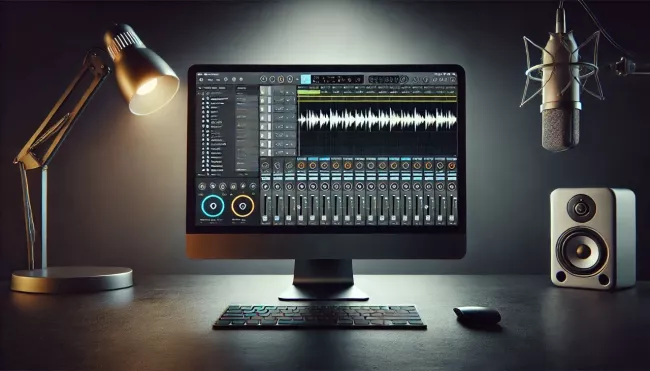 Monitor, na kterém je program na záznam zvuku