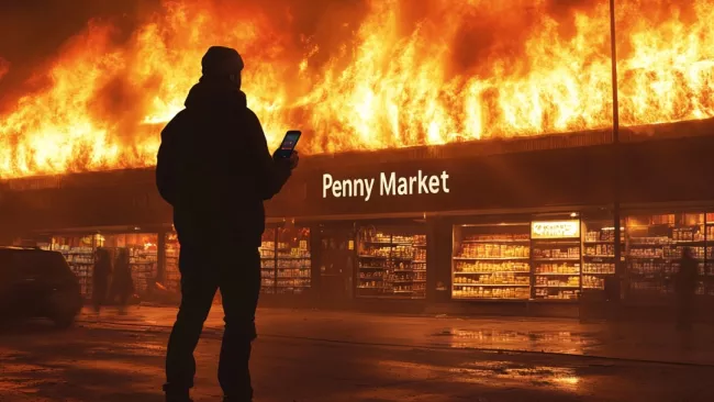 Penny Market v plamenech