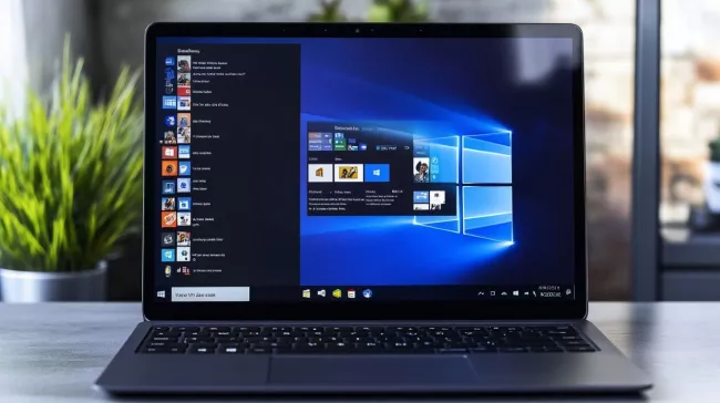 Laptop s pracovní plochou Windows
