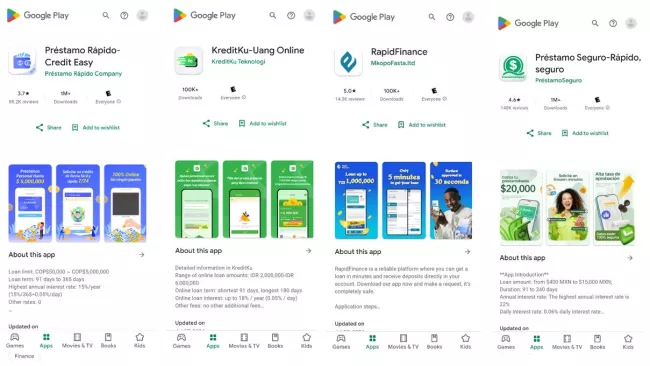 Aplikace obsahující malware SpyLoan