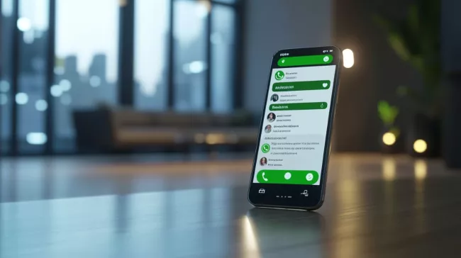 Konverzace ve WhatsApp na displeji mobilu