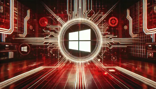 Logo Windows s futuristickým pozadím