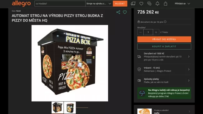 Produkt z Allegra inzerovaný na Facebooku