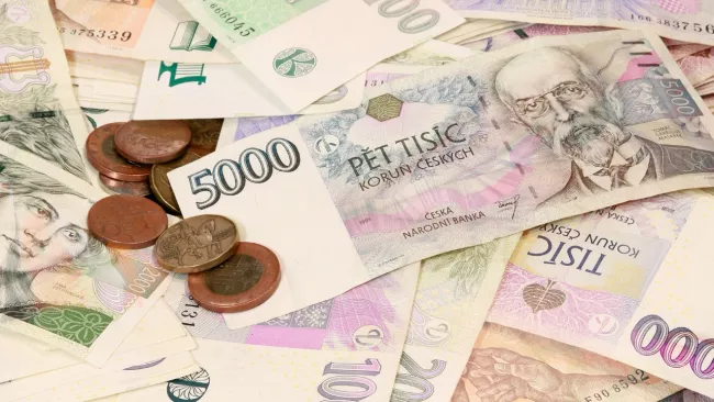 České peníze, koruna česká, CZK