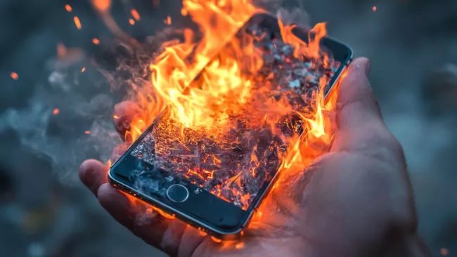 Exploze baterie v telefonu