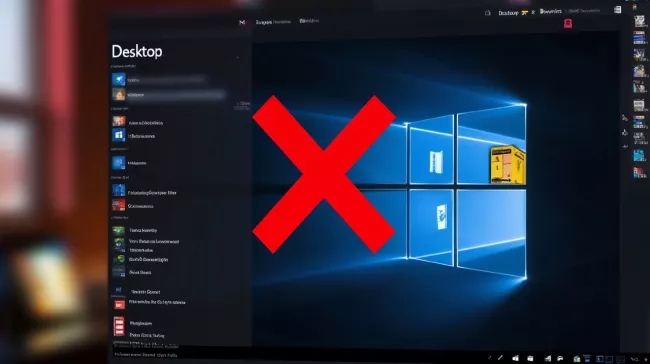 Přeškrtnuté okno Průzkumníka souborů ve Windows