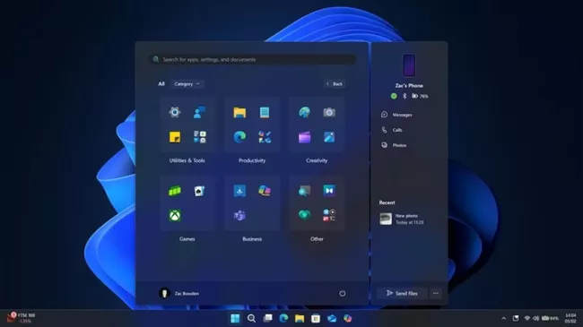 Nové rozvržení Nabídky Start ve Windows 11
