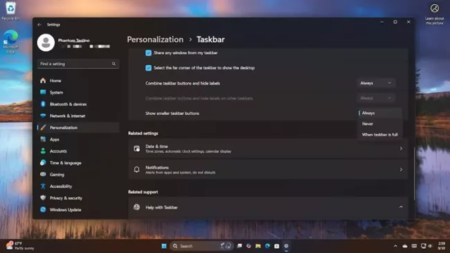 Personalizace Hlavního panelu