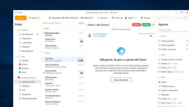 Poštovní aplikace eMClient