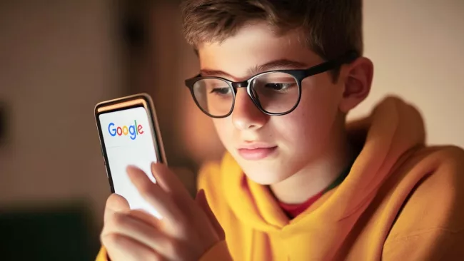 Uživatel z generace Z s telefonem