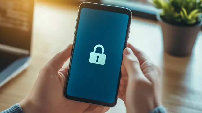 Smartphone se zámkem na displeji