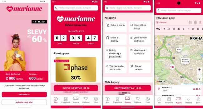 Aplikace Dny Marianne