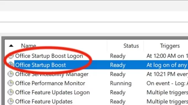 Komponenty funkce Startup Boost