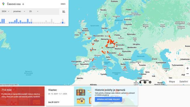 Časová osa Google