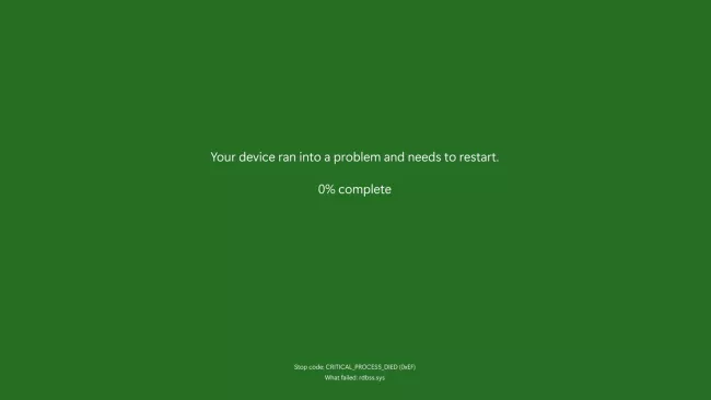 Zelená obrazovka smrti