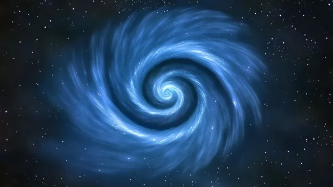Modrá spirála na nebi