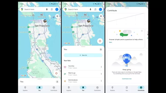 Nová design karet v Mapách Google