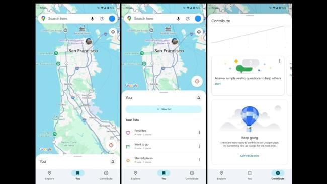 Nová design karet v Mapách Google