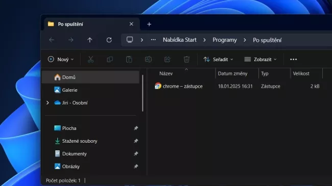 Adresář Po spuštění