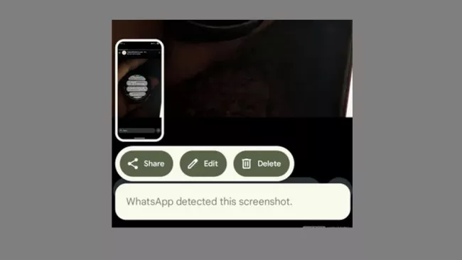Oznámení o pořízení screenshotu ve WhatsAppu