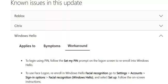 Popis řešení chyby na blogu Microsoftu