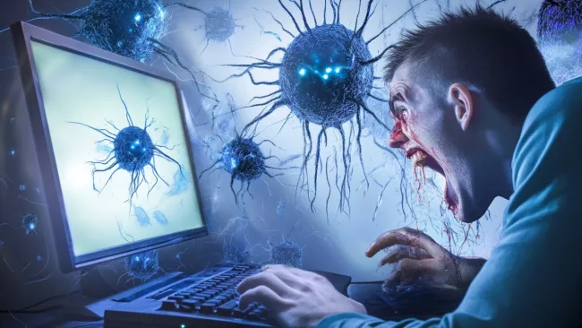 Počítač s malwarem