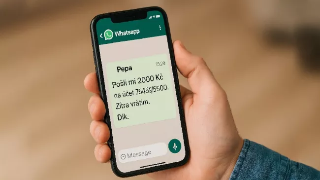 Podvodná SMS na WhatsAppu