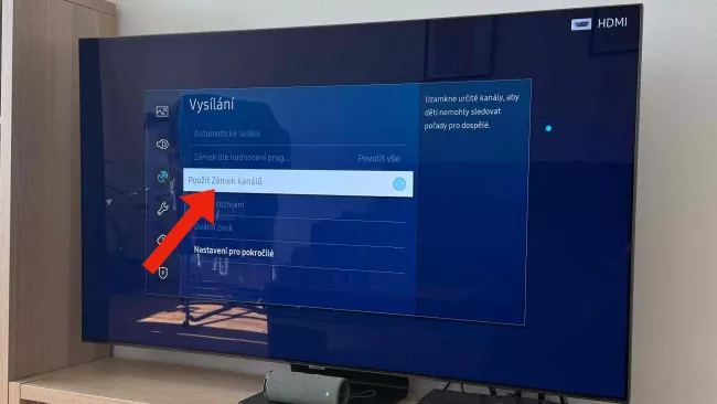 Dětský zámek na televizi Samsung