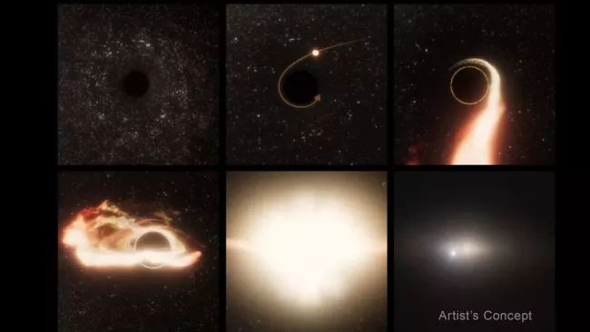 Kolekce snímků zániku hvězdy