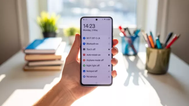 Mobil v ruce uživatelky